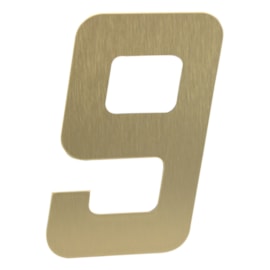 Número Residencial Ouro Escovado 9 – 13cm  Metalmidia