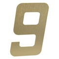 Número Residencial Ouro Escovado 9 – 13cm  Metalmidia