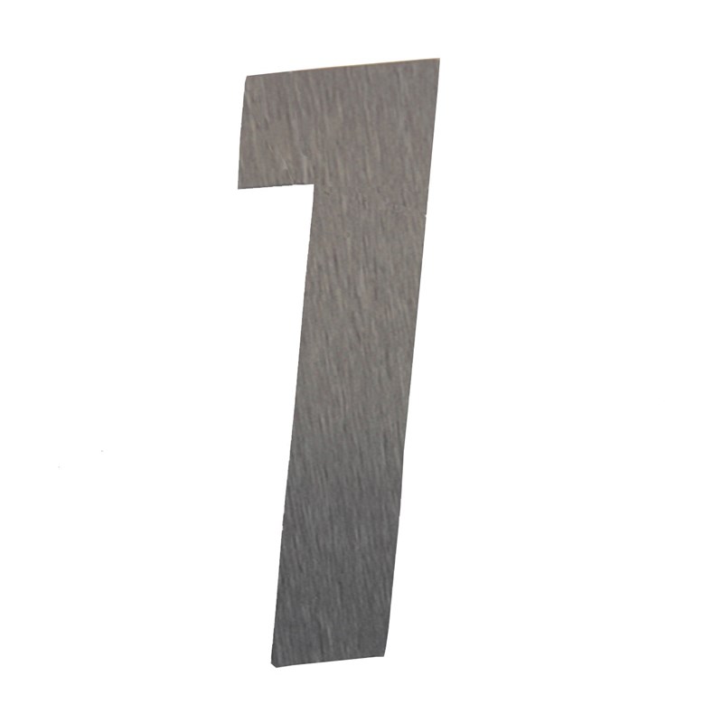 Número Residencial Prata Escovado 1 – 13cm  Metalmidia