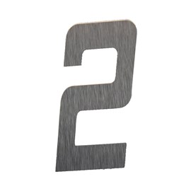 Número Residencial Prata Escovado 2 – 13cm  Metalmidia