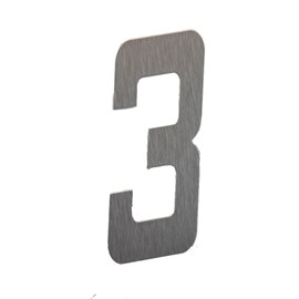 Número Residencial Prata Escovado 3 – 13cm  Metalmidia