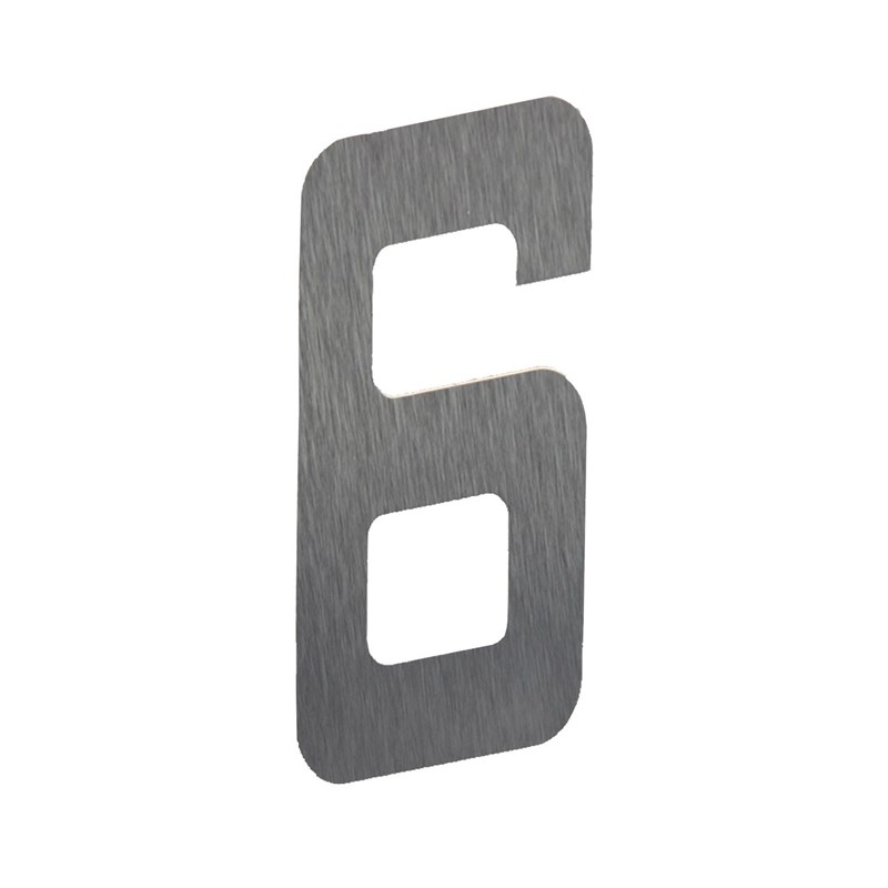 Número Residencial Prata Escovado 6 – 13cm  Metalmidia