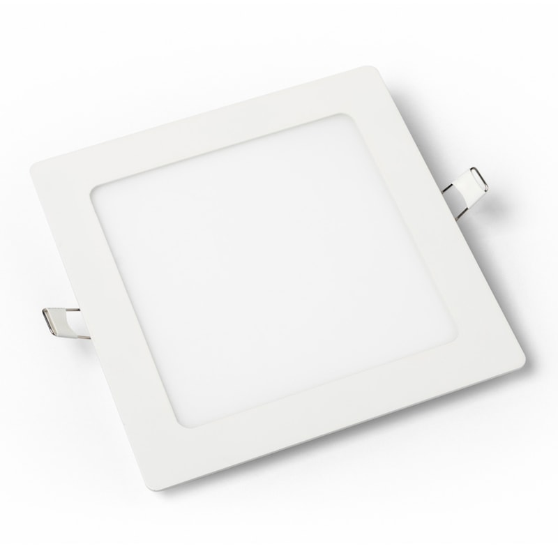 Painel Led Embutir 12W 3000K 840Lm Quadrado Branco 17Cm Bivolt Lumepetro