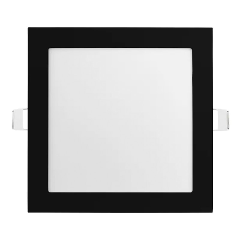 Painel Led Embutir 25w 6500k Branco Frio 1920 Lumens Quadrado Preto 30cm PE-256QDP Eletrorastro