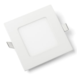 Painel Led Embutir 4W 3000K 300Lm Quadrado Branco 10,5Cm Bivolt Lumepetro