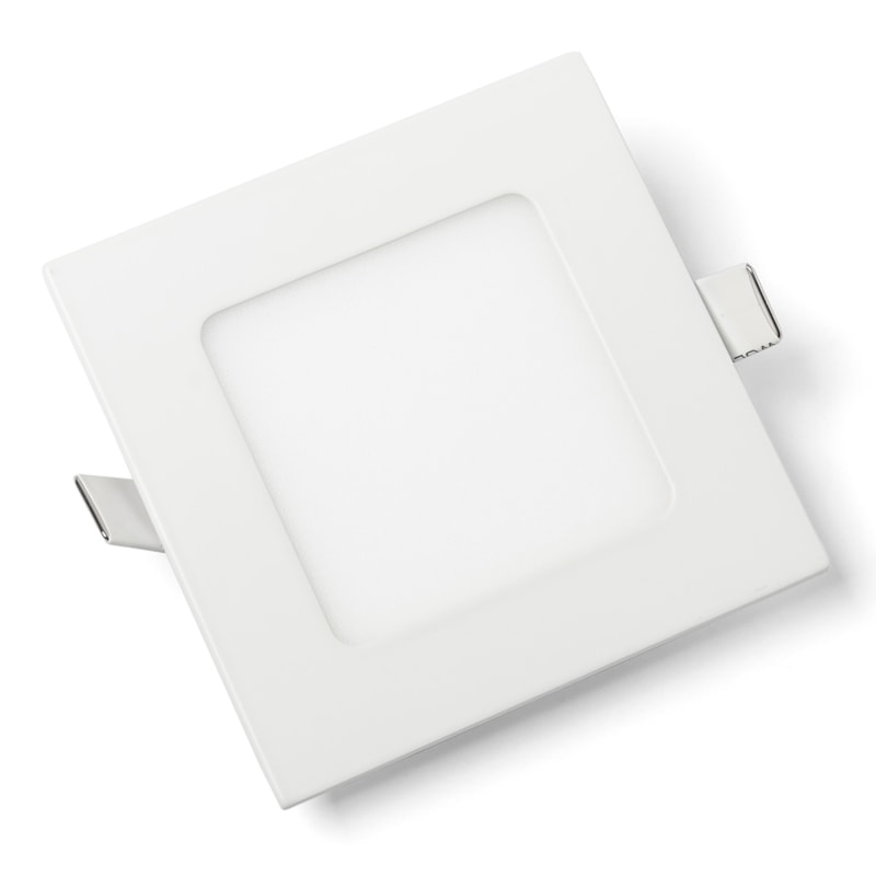Painel Led Embutir 4W 3000K 300Lm Quadrado Branco 10,5Cm Bivolt Lumepetro