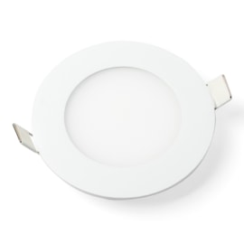 Painel Led Embutir 4W 3000K 300Lm Redondo Branco 10,5Cm Bivolt Lumepetro