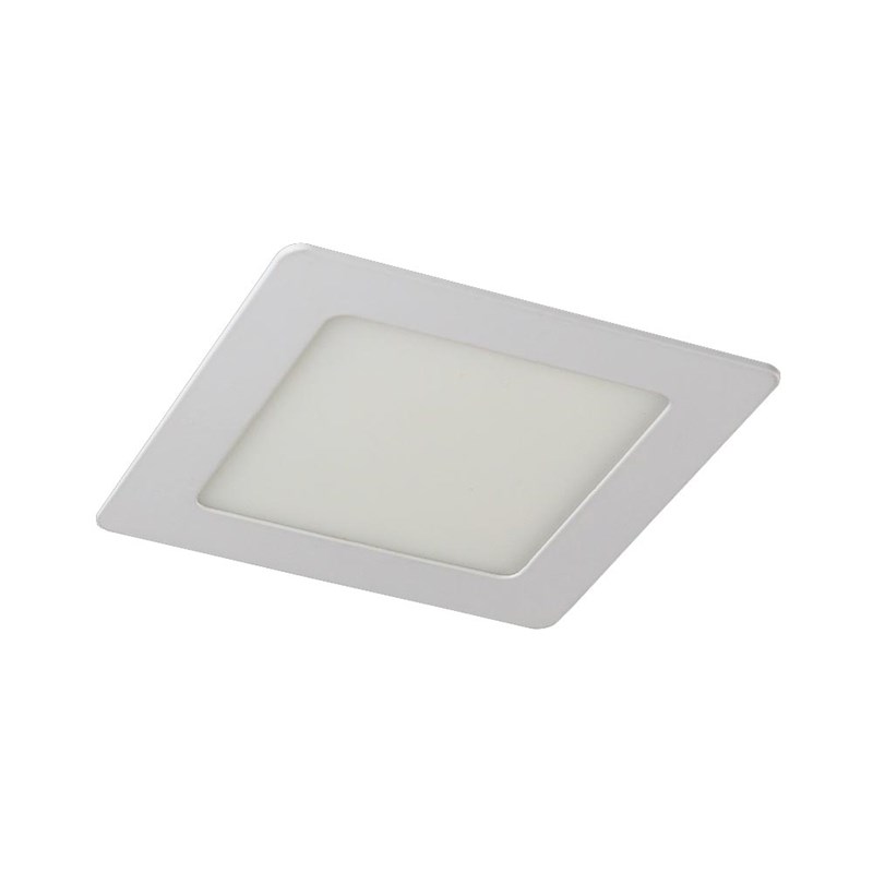 Painel LED Embutir Slim Quadrado 6W Luz Branco Quente Bronzearte
