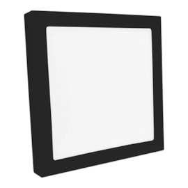 Painel Led Sobrepor 20W 3000K 1220Lm Quadrado Preto 22Cm Bivolt Save Energy