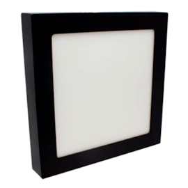 Painel Led Sobrepor 20w 4000k Branco Neutro 1440 Lumens Quadrado Preto 21cm PS-204QDP Eletrorastro