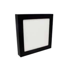 Painel Led Sobrepor 20W 5700K 1375Lm Quadrado Preto 22Cm Bivolt Save Energy