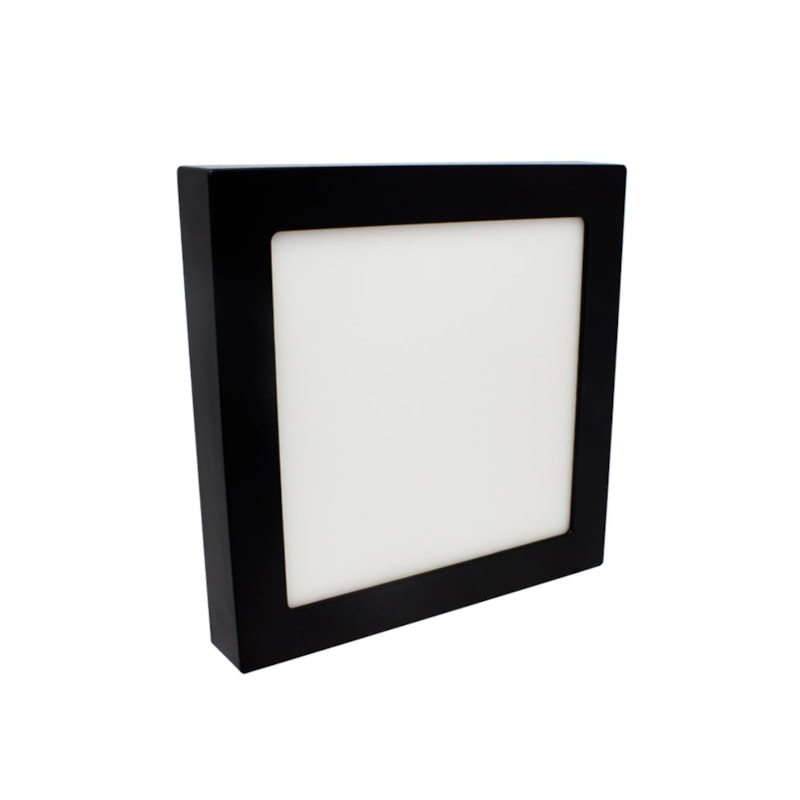 Painel Led Sobrepor 20W 5700K 1375Lm Quadrado Preto 22Cm Bivolt Save Energy
