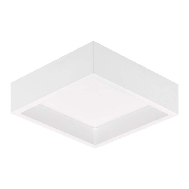 Painel LED Sobrepor Recuado 12w Branco Neutro 1250lm Bivolt Preto Quadrado Stella