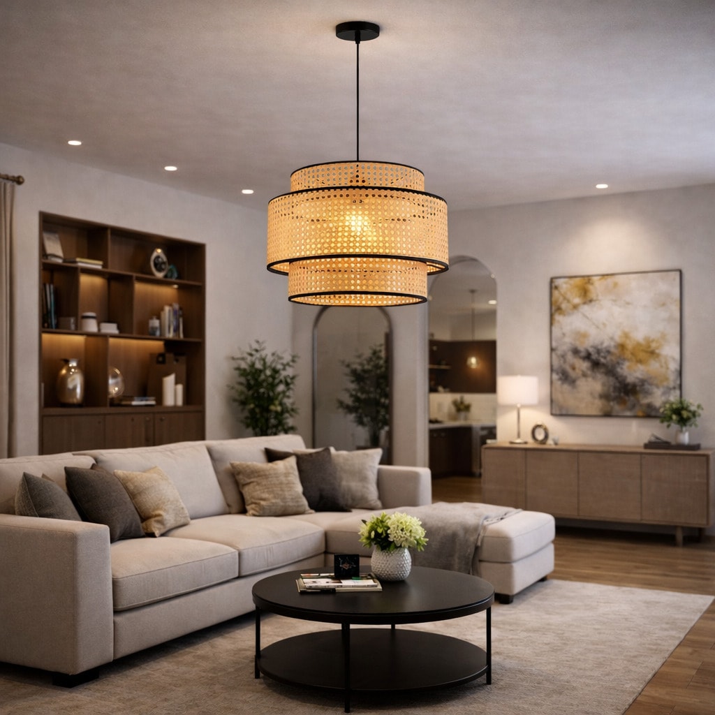 Pendente Riad Trilho Fendi 90Cm 3 Lâmpada E27 Kin
