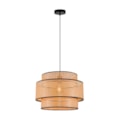 Pendente 42cm Natural e Preto 1 Lâmpada E27 Capri-004 Nitrolux