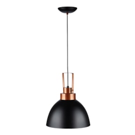 Pendente Arcanas Preto Com Cobre 1 Lâmpada E27 Neo Iluminação