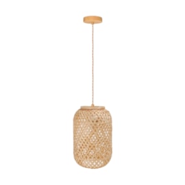 Pendente Bambu Branco 19Cm 1 Lâmpada E27 LPB-002 Nitrolux