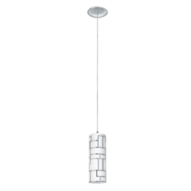 Pendente Bayman Cromado com Vidro Branco Eglo Pendente Bayman Cromado com Vidro Branco Eglo