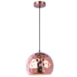 Pendente Bola em Metal com Detalhes Circulares D250 Cobre Eletrorastro Pendente Bola em Metal com Detalhes Circulares D250 Cobre Eletrorastro