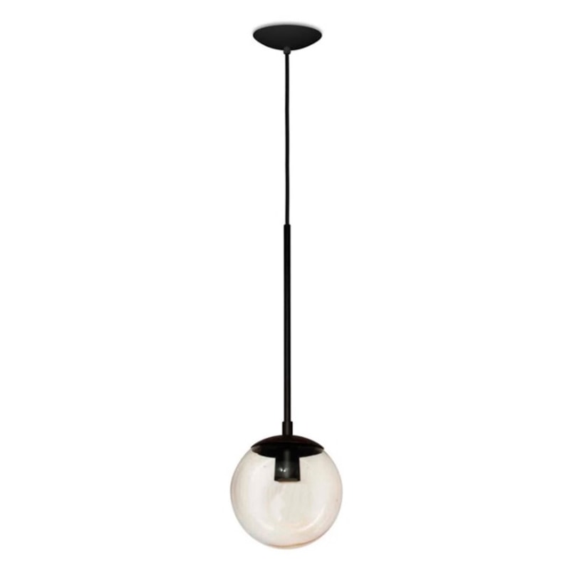 Pendente Bubles Preto Com Globo Leitoso 23,5Cm 1Xg9 Usina