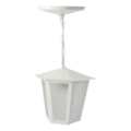 Pendente Colonial Branco Em Aco Com Vidro Leitoso 1 Lâmpada E27 Ideal