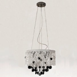 Pendente Cristal Cúpula Acrílica 4 Lâmpadas Branco Eletrorastro Pendente Cristal Cúpula Acrílica 4 Lâmpadas Branco Eletrorastro