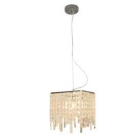 Pendente Cristal Quadrado 25cm Eletrorastro Pendente Cristal Quadrado 25cm Eletrorastro