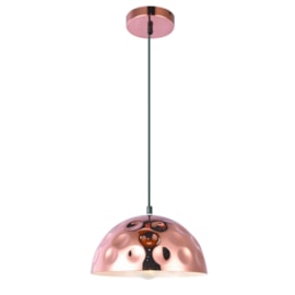 Pendente Cúpula em Metal D250 com Detalhes Circulares Cobre Eletrorastro Pendente Cúpula em Metal D250 com Detalhes Circulares Cobre Eletrorastro