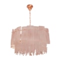 Pendente Dourado Com Cristal Transparente 55Cm 11 Lâmpadas E14 Sindora