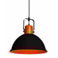 Pendente Factory "P" Preto Fosco e Cobre 27,5Cm 1 Lâmpada E27 Taschibra