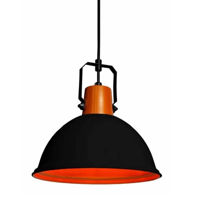 Pendente Factory "P" Preto Fosco e Cobre 27,5Cm 1 Lâmpada E27 Taschibra