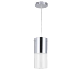 Pendente First Cromado e Transparente Bronzearte Pendente First Cromado e Transparente Bronzearte