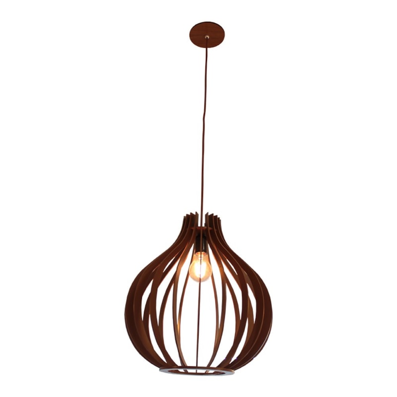 Pendente Flamboyant G Marrom Fosco 1 Lâmpada E27 Classic Lar