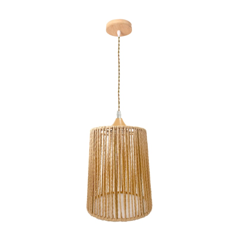 Pendente Flores Sisal Bege 18cm 1 Lâmpada E27 GMH