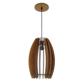 Pendente Gaiola Tambor Madeira Classic Lar Pendente Gaiola Tambor Madeira Classic Lar