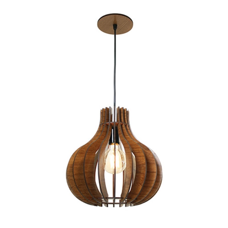 Pendente Gota Marrom Fosco 1 Lâmpada E27 Classic Lar