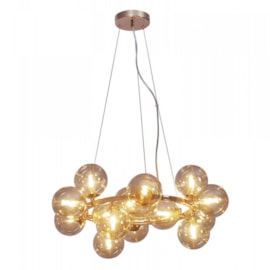 Pendente Halo 15 Lâmpadas Dourado Bella Pendente Halo 15 Lâmpadas Dourado Bella