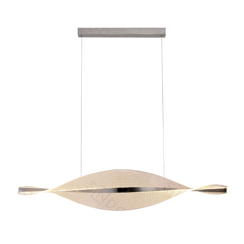 Pendente Led 48W 3000K 3600Lm Cromado 100Cm Bivolt Sindora