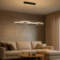 Pendente Led 48W 3000K Branco Quente 3800LM Preto Bivolt Eletrorastro