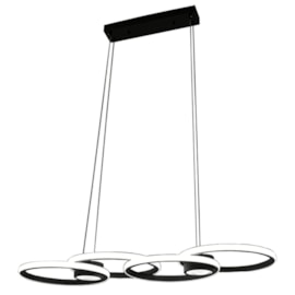 Pendente Led 48W 3000K Branco Quente 3800LM Preto Bivolt Eletrorastro