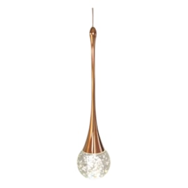 Pendente LED 7W 3200K 728Lm Dourado Com Cristal Bivolt CD231210D Cinderella