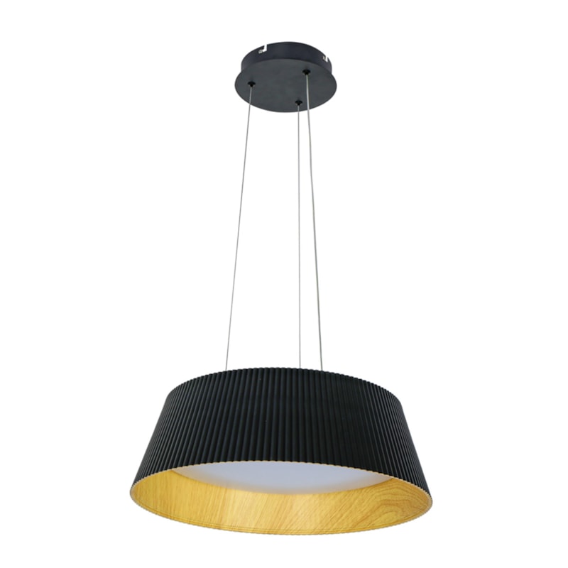 Pendente Led Arbor Large 30W 3000K ou 4000K ou 6000K 2100Lm Preto 45cm Bivolt Nitrolux
