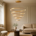 Pendente Led Arcos 188W 3000K Branco Quente 18800 Lumens Dourado 100cm Bivolt SINDORA