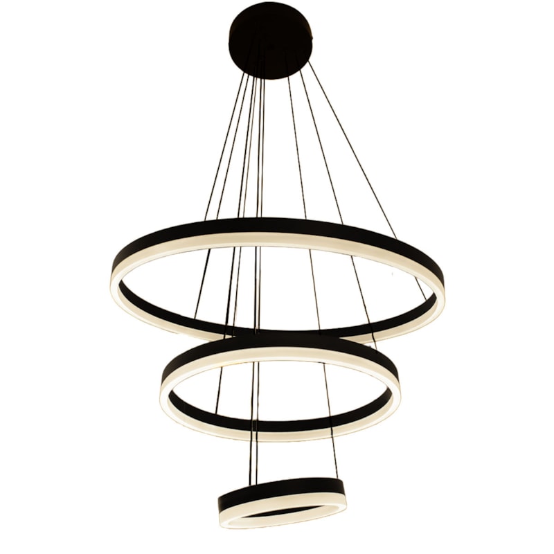 Pendente LED Arcos 45w Selecionável 3000k/4000k/6000k 2420 Lumens Preto Bivolt Eletrorastro