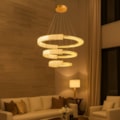Pendente LED Bruxelas 115w 3000k Branco Quente 9200lm Dourado Bivolt Eletrorastro