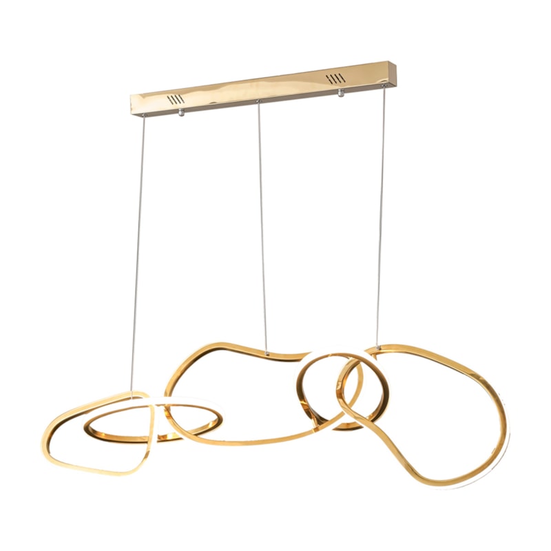 Pendente Led Conexion 85W 3000K 5950Lm Dourado 121Cm Bivolt Nitrolux