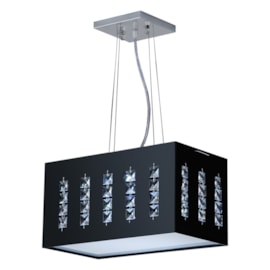 Pendente LED Cristal 18W Preto Luz Branca 127V Bronzearte Pendente LED Cristal 18W Preto Luz Branca 127V Bronzearte