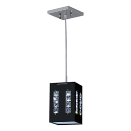 Pendente LED Cristal 9W Preto Luz Branca 127V Bronzearte Pendente LED Cristal 9W Preto Luz Branca 127V Bronzearte