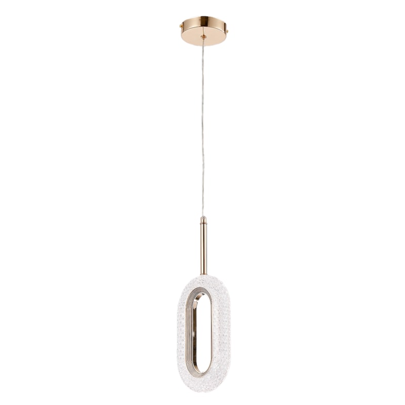 Pendente Led Doha 6W 585Lm 3000k Branco quente Dourado Bivolt Eletrorastro