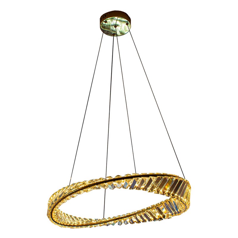 Pendente Led Espiral 30w 3000k Dourado com Transparente Bivolt Eletrorastro